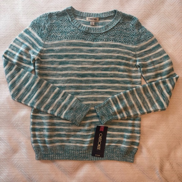 Pull En Coton Cherokee Pour Fille - Taille XL (14-16) - Manches Courtes - Couleur Lavande, Menthe & Or - Occasion Très Bon état